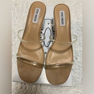 Clear Acrylic Block Heeled Sandals